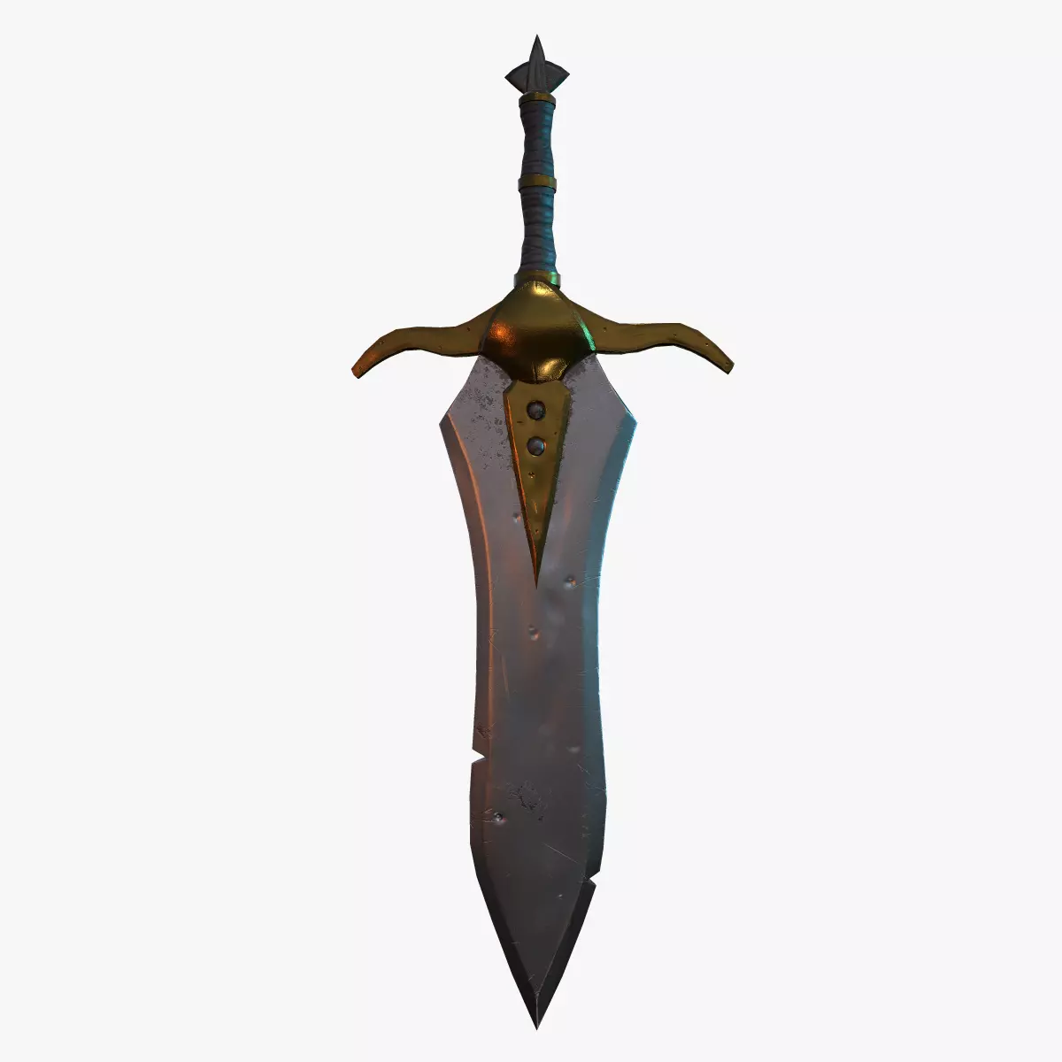 A MEDIEVAL GAMING SWORD Low-poly 3D model_0