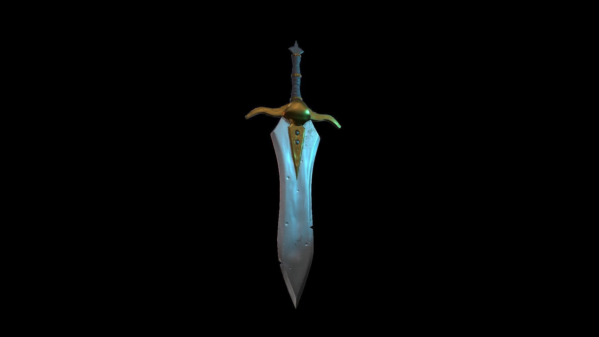 A MEDIEVAL GAMING SWORD Low-poly 3D model_25