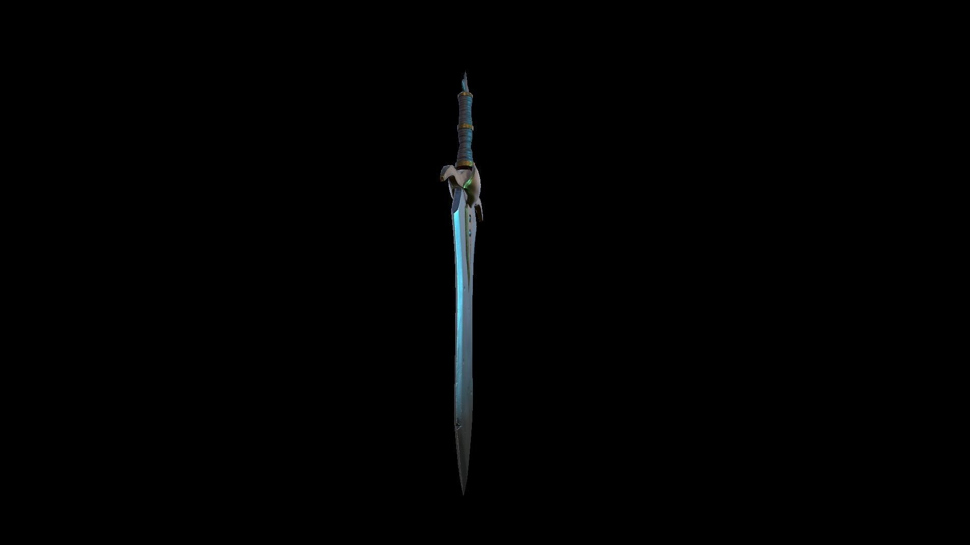 A MEDIEVAL GAMING SWORD Low-poly 3D model_46