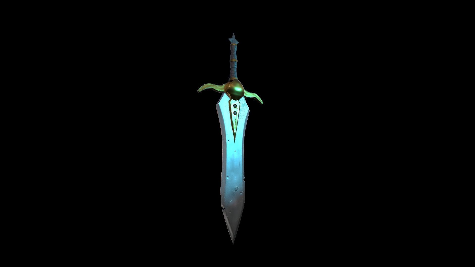 A MEDIEVAL GAMING SWORD Low-poly 3D model_26