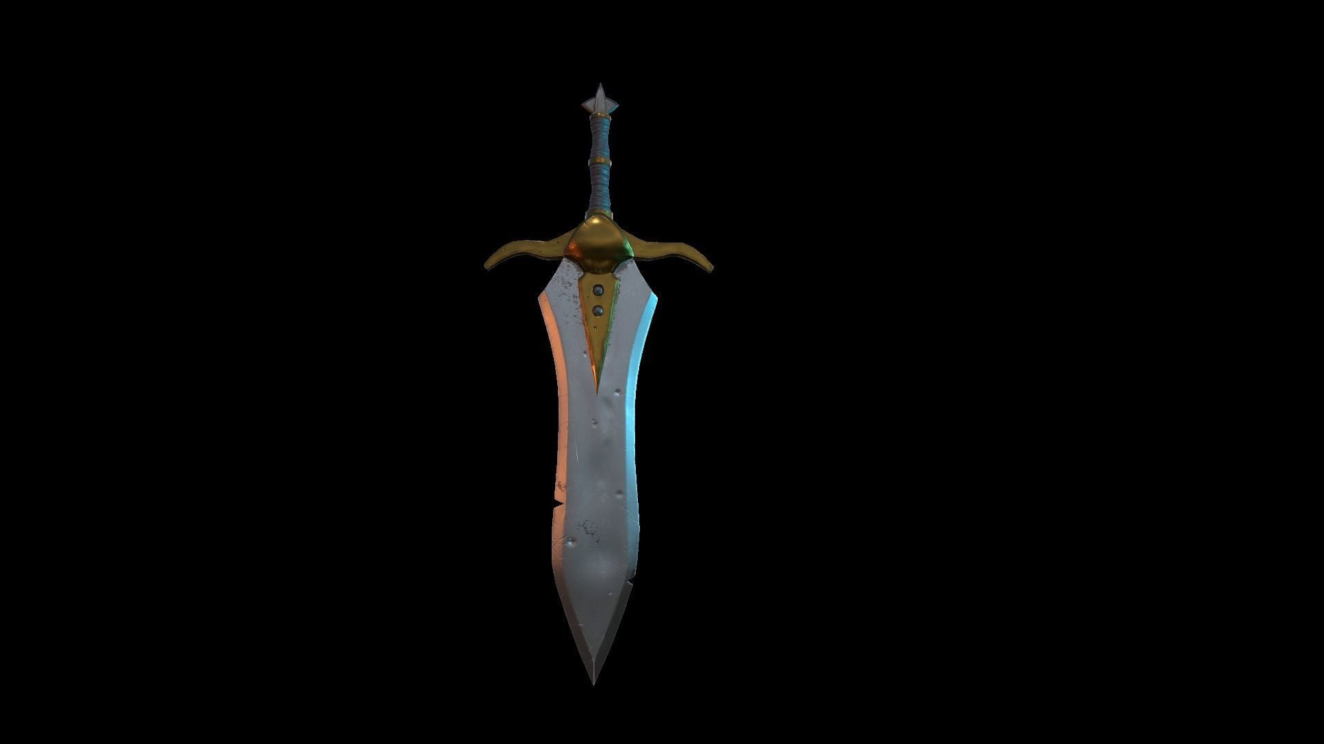 A MEDIEVAL GAMING SWORD Low-poly 3D model_43