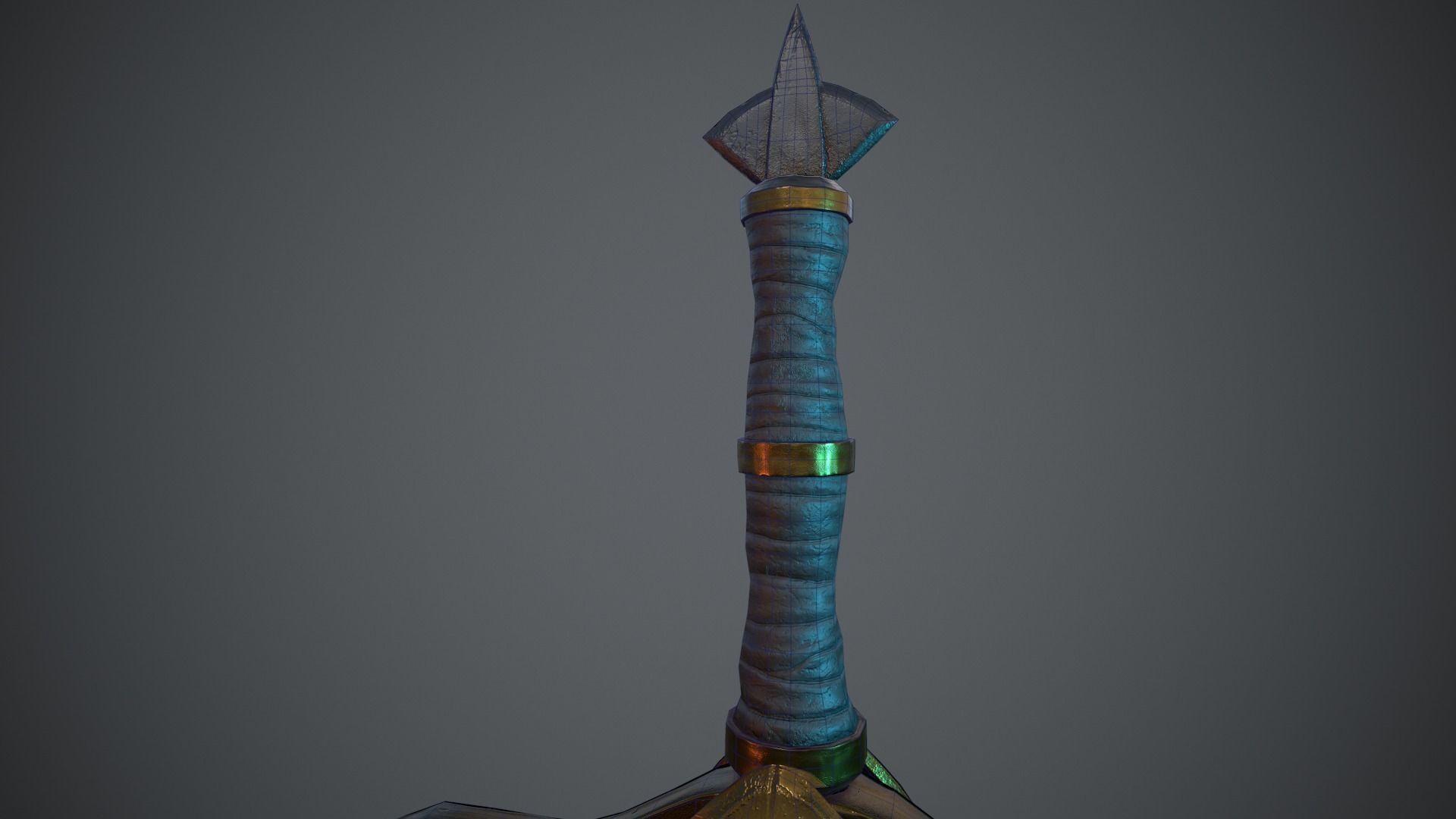 A MEDIEVAL GAMING SWORD Low-poly 3D model_2