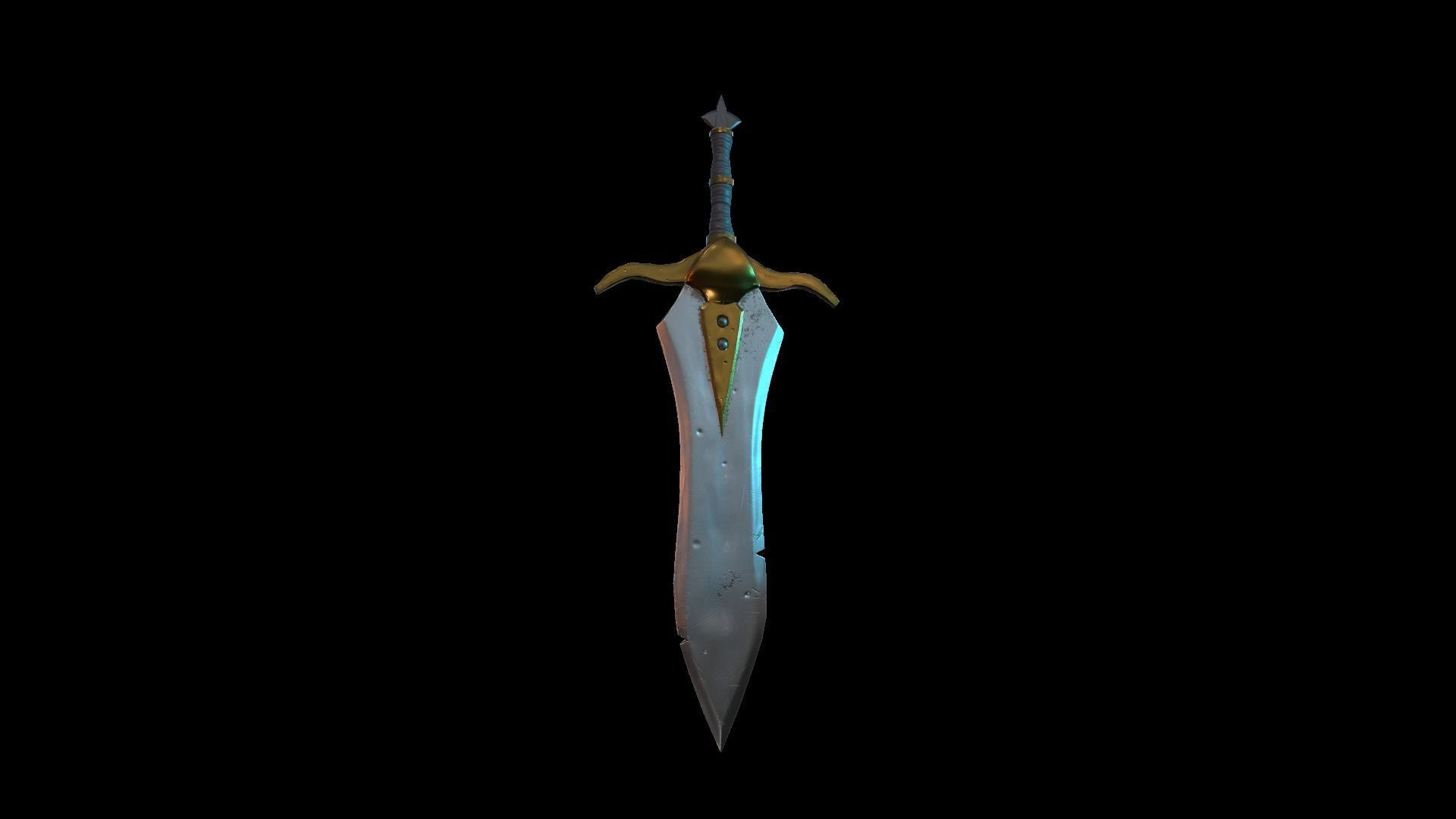 A MEDIEVAL GAMING SWORD Low-poly 3D model_47