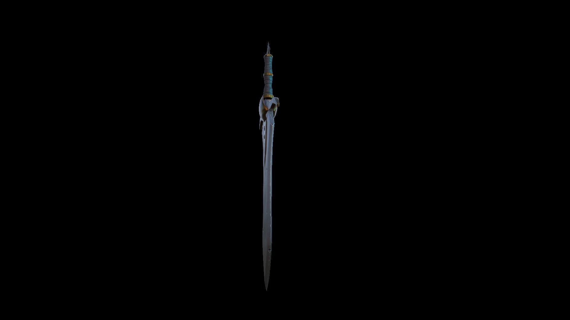 A MEDIEVAL GAMING SWORD Low-poly 3D model_42