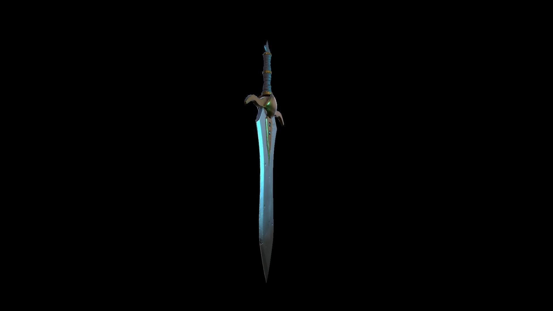 A MEDIEVAL GAMING SWORD Low-poly 3D model_28