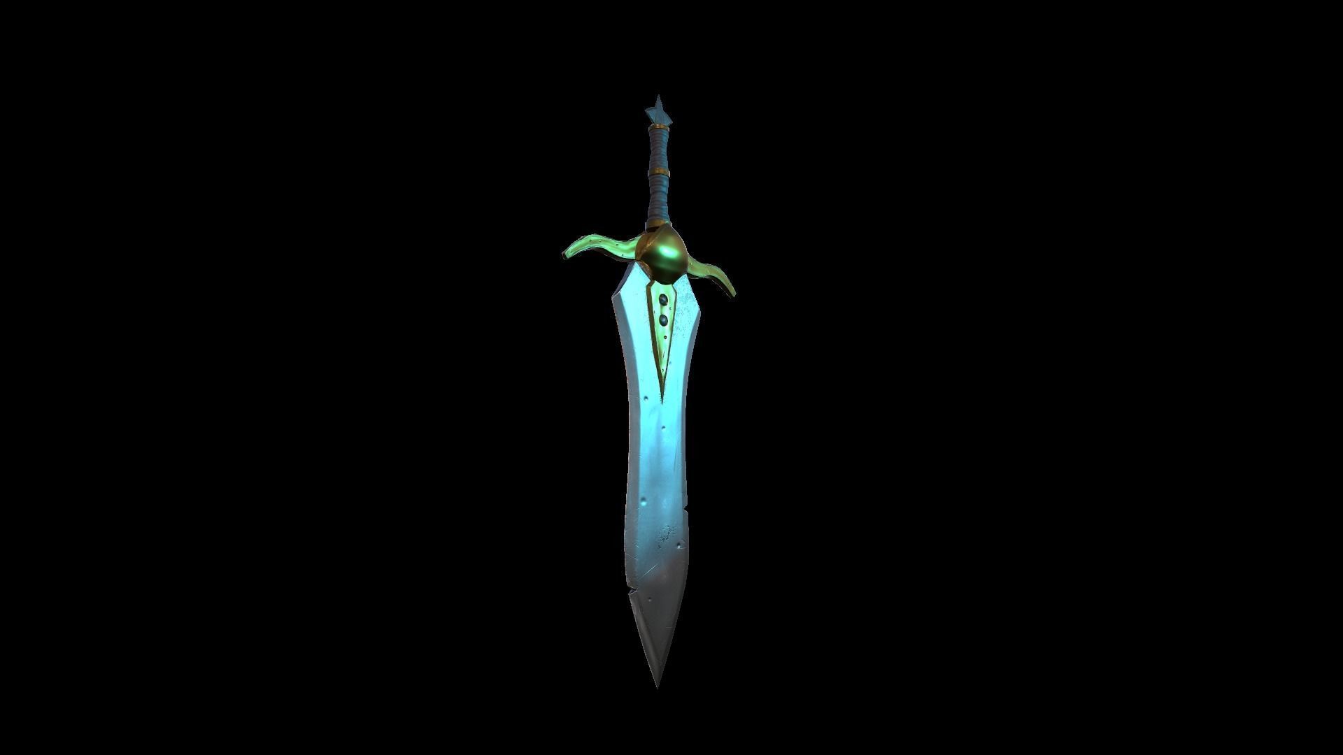 A MEDIEVAL GAMING SWORD Low-poly 3D model_27