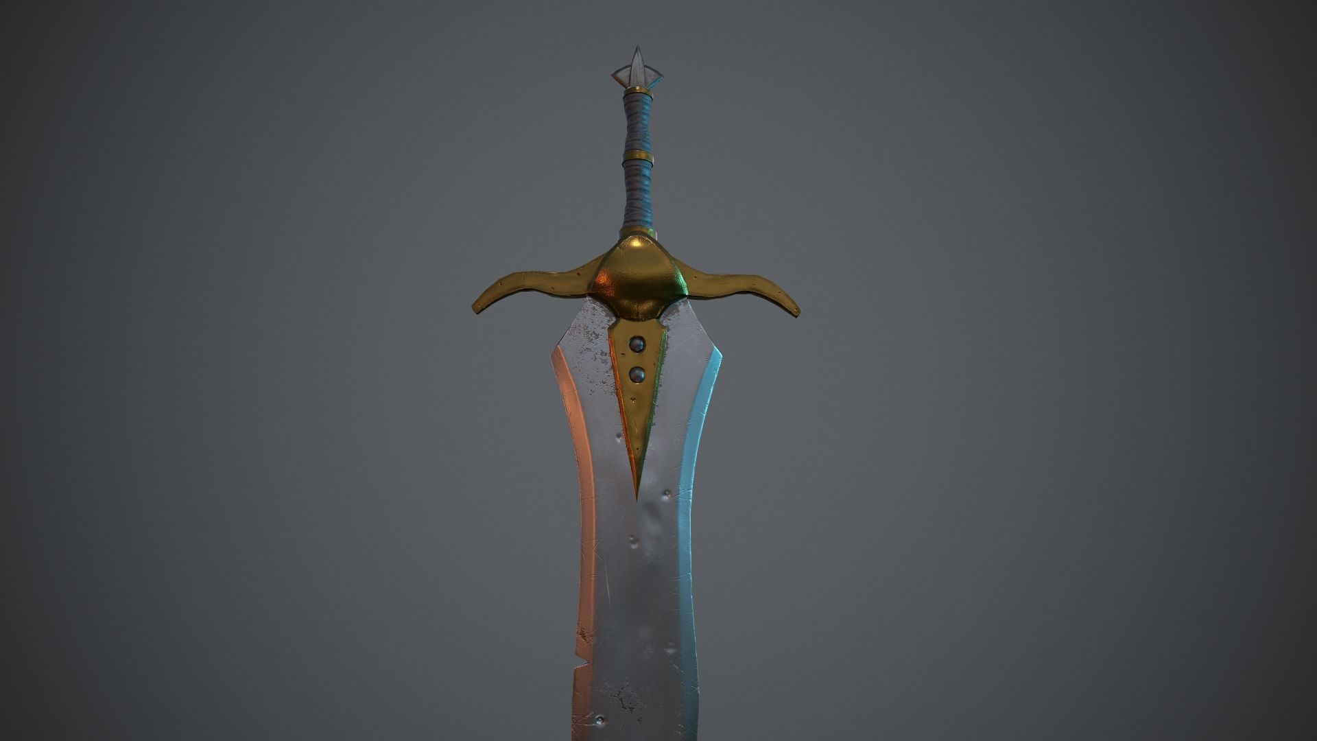 A MEDIEVAL GAMING SWORD Low-poly 3D model_6