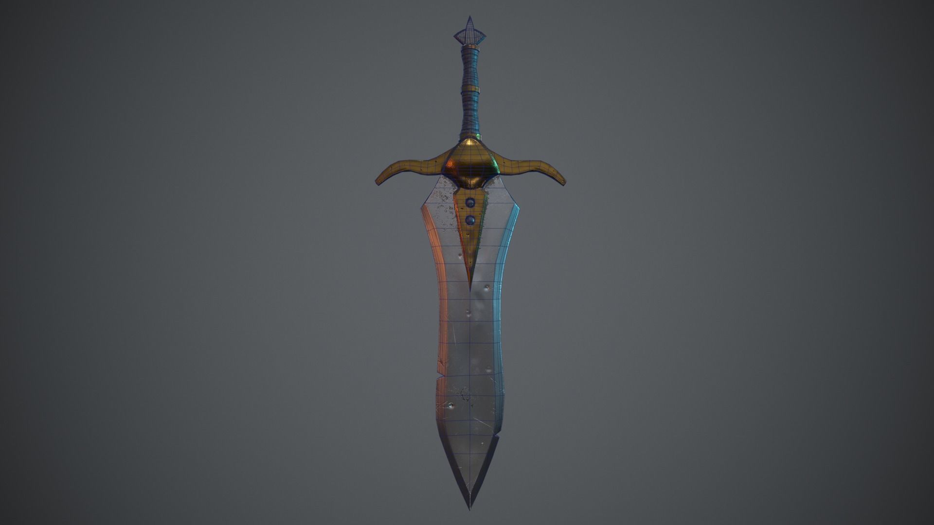 A MEDIEVAL GAMING SWORD Low-poly 3D model_9