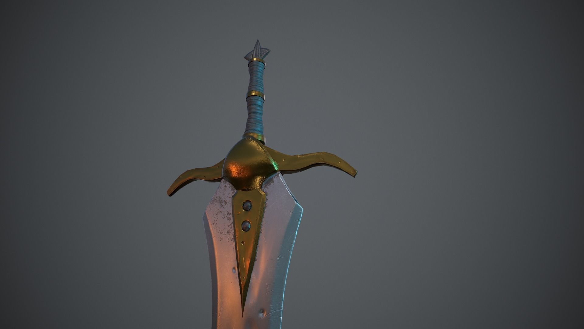 A MEDIEVAL GAMING SWORD Low-poly 3D model_4
