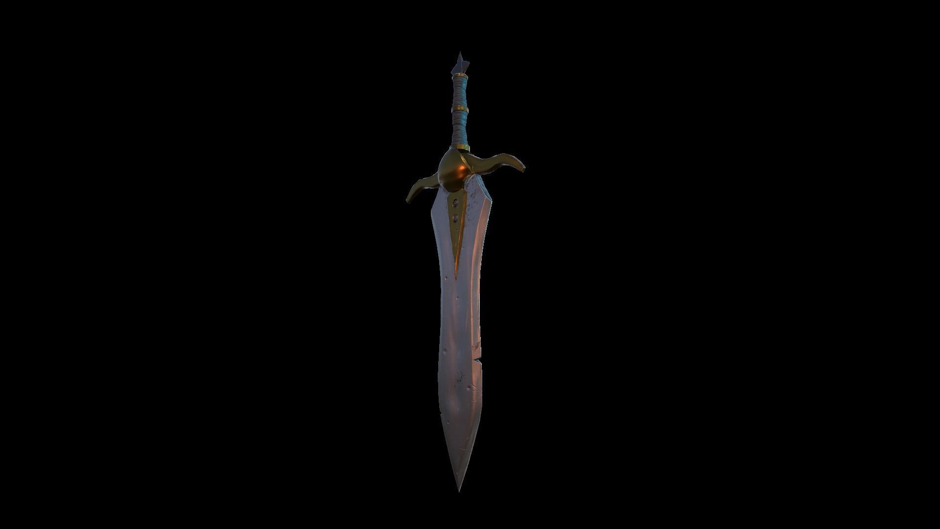 A MEDIEVAL GAMING SWORD Low-poly 3D model_40