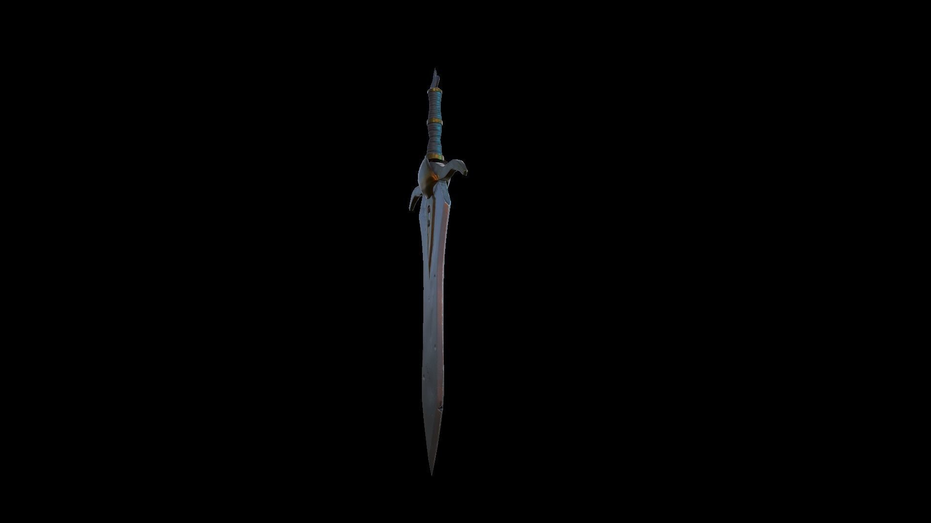 A MEDIEVAL GAMING SWORD Low-poly 3D model_31