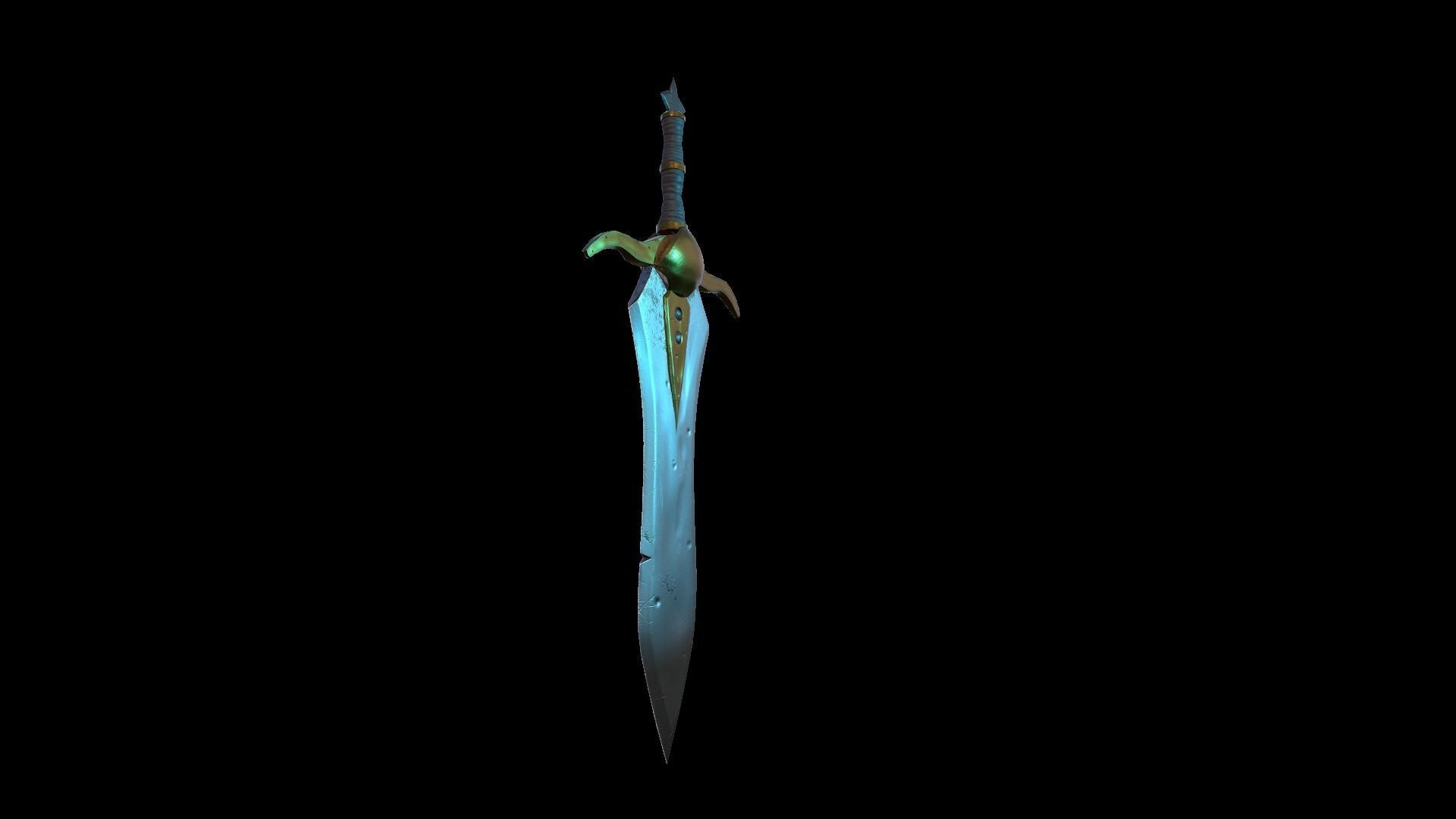 A MEDIEVAL GAMING SWORD Low-poly 3D model_36