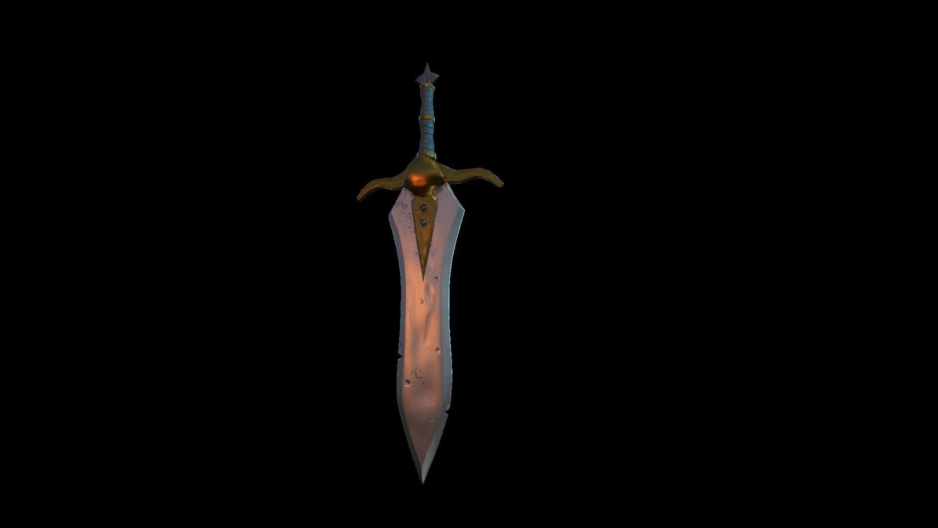A MEDIEVAL GAMING SWORD Low-poly 3D model_34
