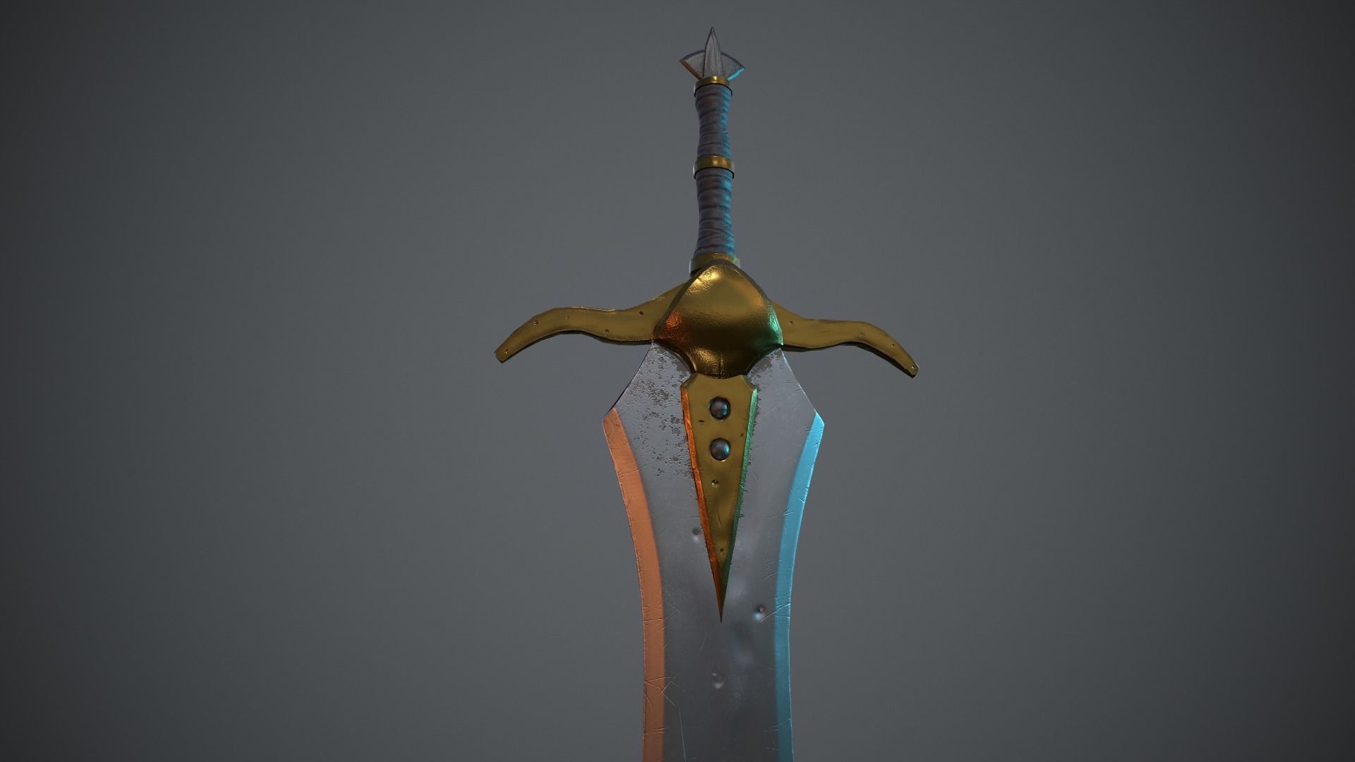 A MEDIEVAL GAMING SWORD Low-poly 3D model_3