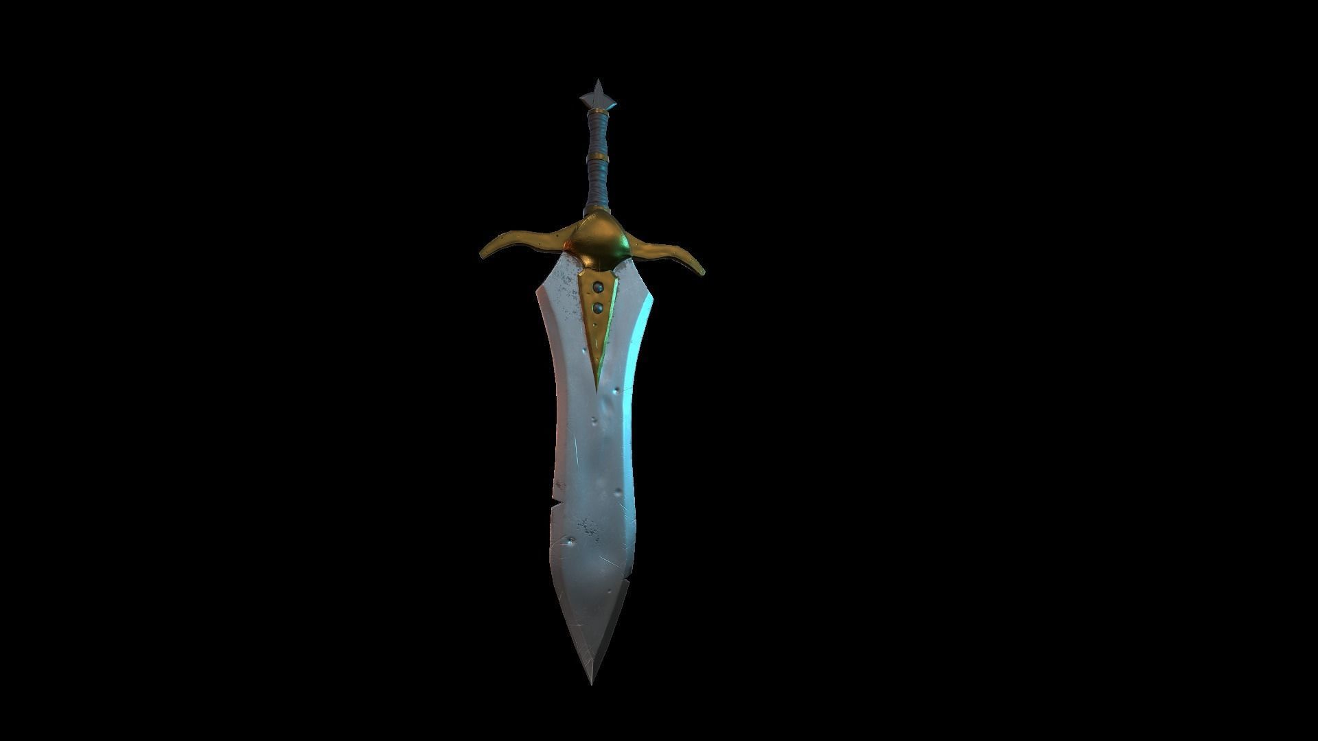 A MEDIEVAL GAMING SWORD Low-poly 3D model_13