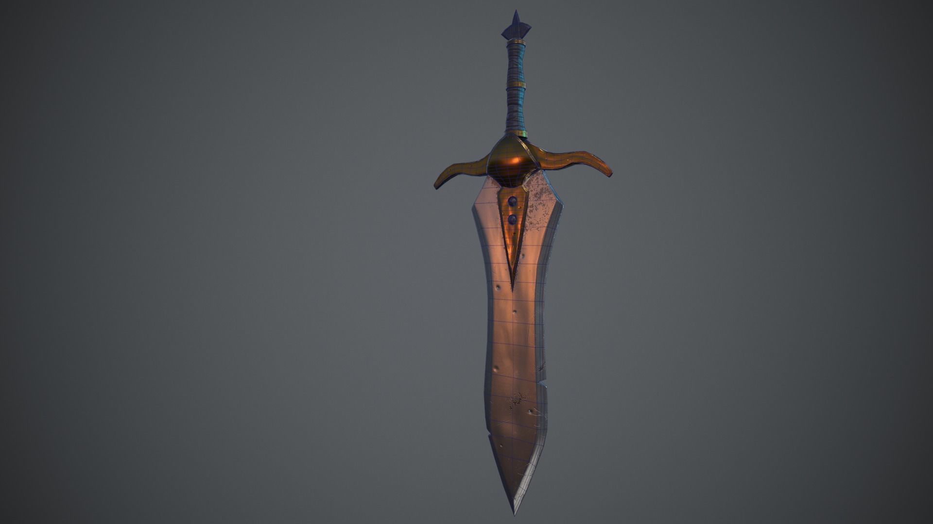 A MEDIEVAL GAMING SWORD Low-poly 3D model_10