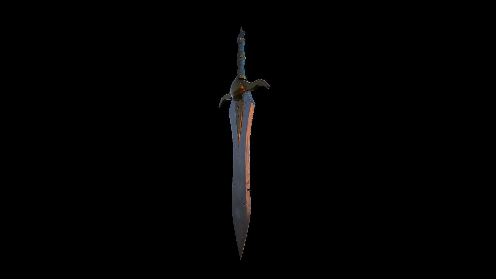 A MEDIEVAL GAMING SWORD Low-poly 3D model_38