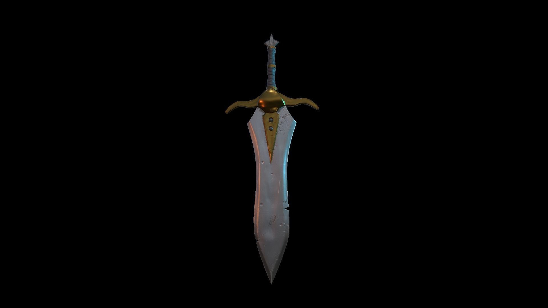A MEDIEVAL GAMING SWORD Low-poly 3D model_41