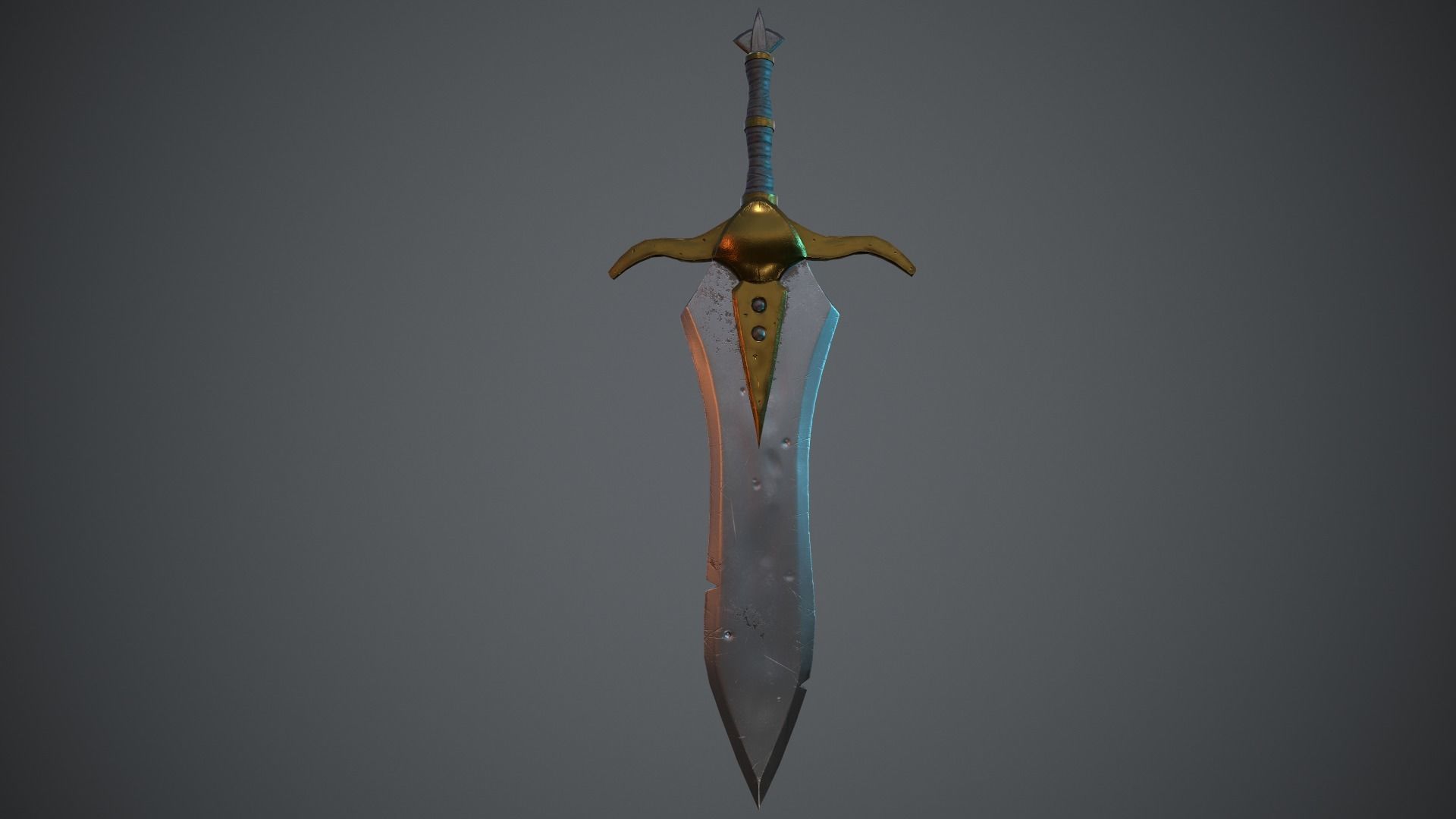 A MEDIEVAL GAMING SWORD Low-poly 3D model_7