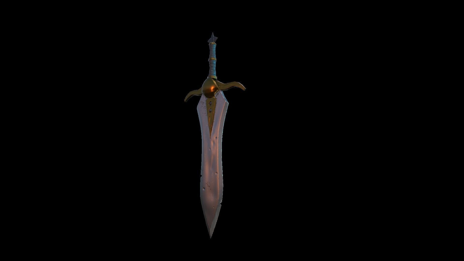 A MEDIEVAL GAMING SWORD Low-poly 3D model_45