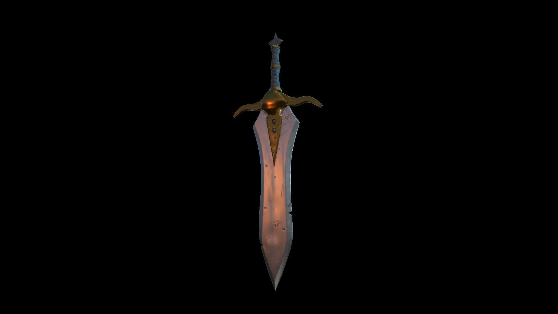 A MEDIEVAL GAMING SWORD Low-poly 3D model_22
