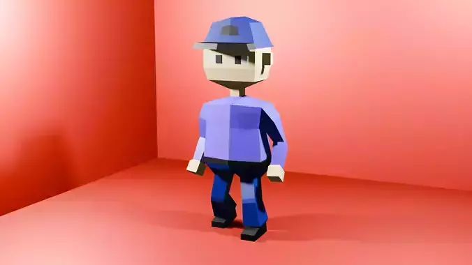 Low poly Character Model Low-poly 3D model