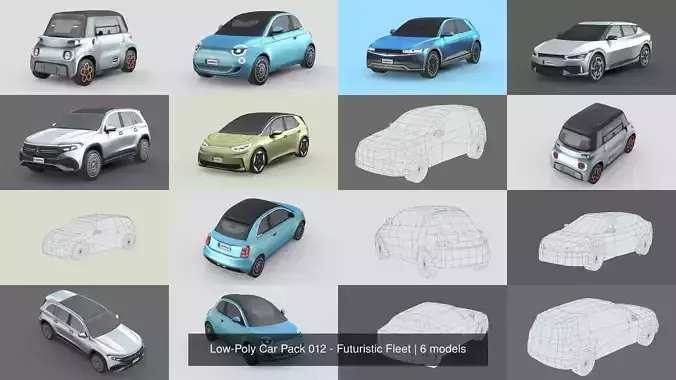 Low-Poly Car Pack 012 - Futuristic Fleet