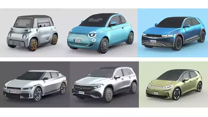 Low-Poly Car Pack 012 - Futuristic Fleet 3D Model Collection