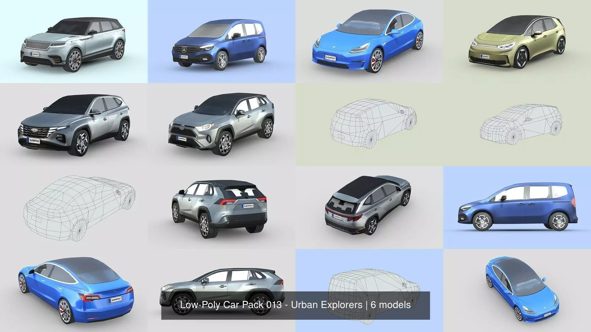 Low-Poly Car Pack 013 - Urban Explorers 3D Model Collection_1