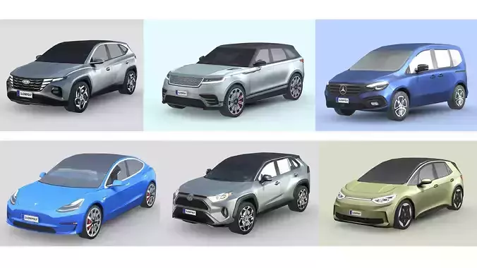 Low-Poly Car Pack 013 - Urban Explorers 3D Model Collection