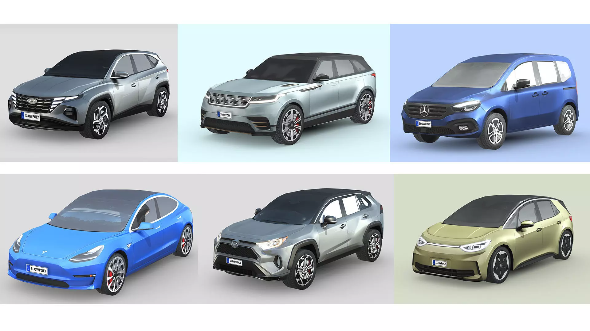 Low-Poly Car Pack 013 - Urban Explorers 3D Model Collection_0