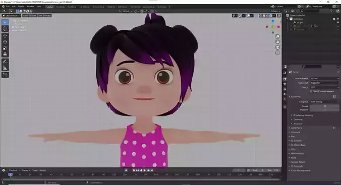 COCOMELON Cartoon Girl YoYo Character 3D MODEL  3D model