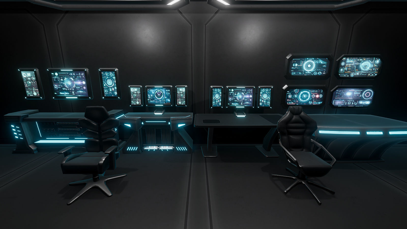 Sci-Fi Furniture and Props Low-poly 3D model_12