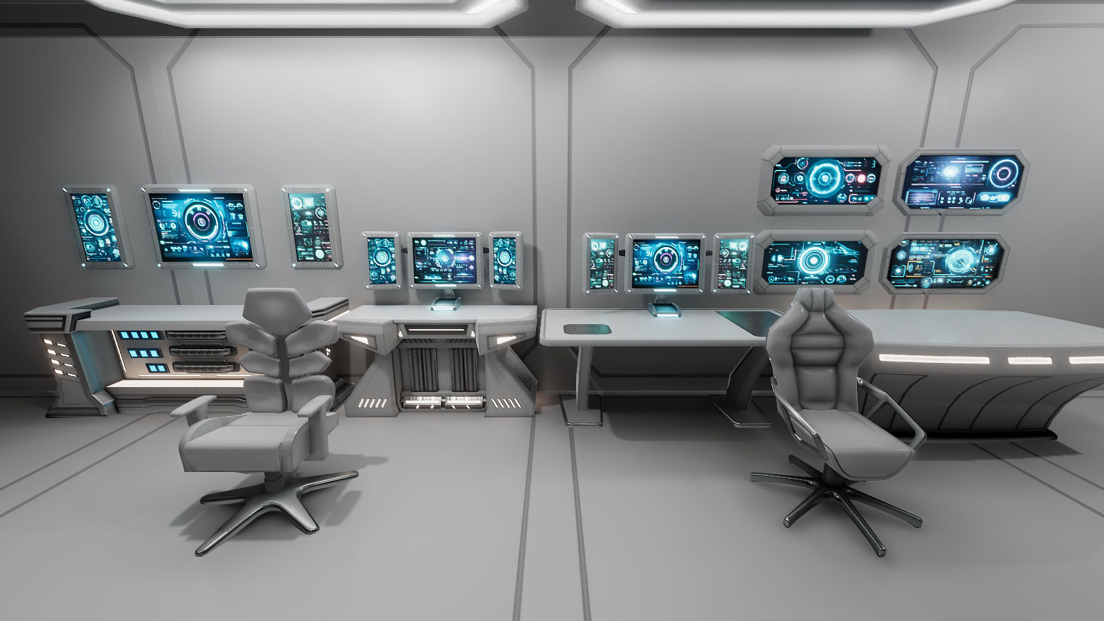 Sci-Fi Furniture and Props Low-poly 3D model_11