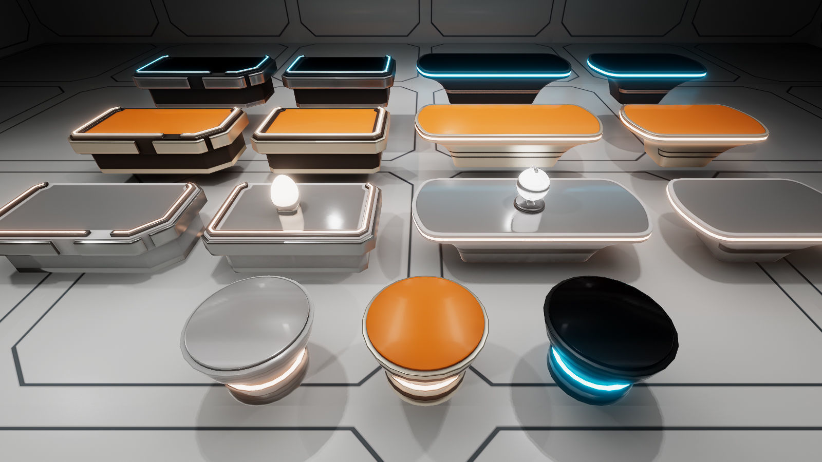 Sci-Fi Furniture and Props Low-poly 3D model_8