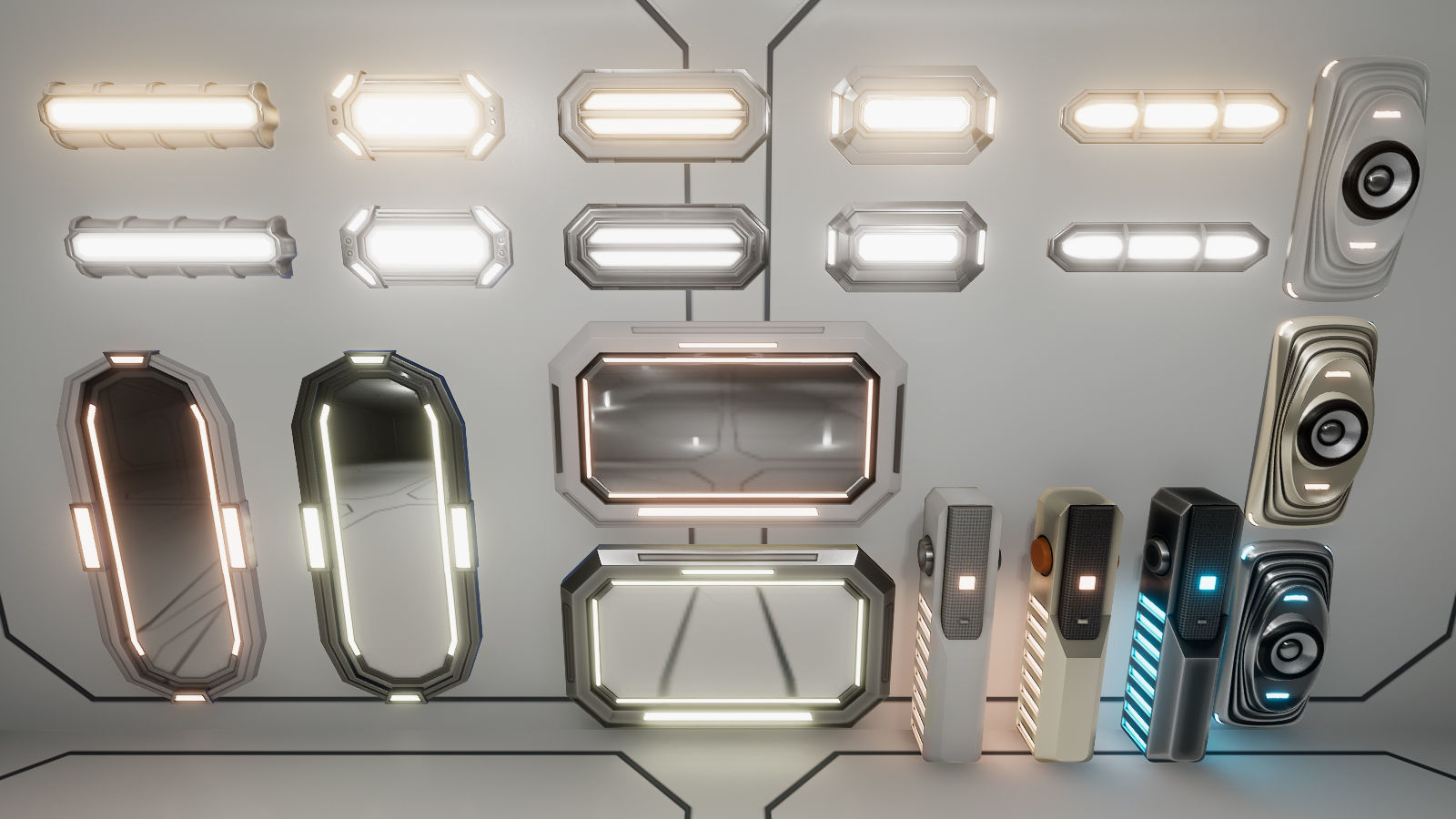 Sci-Fi Furniture and Props Low-poly 3D model_4