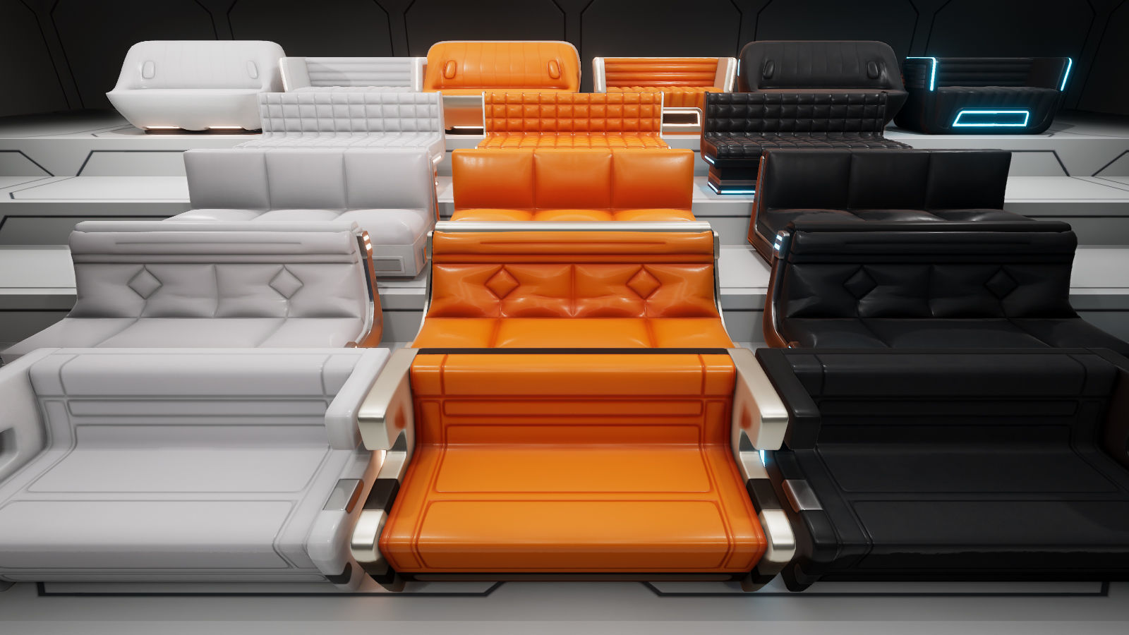Sci-Fi Furniture and Props Low-poly 3D model_9
