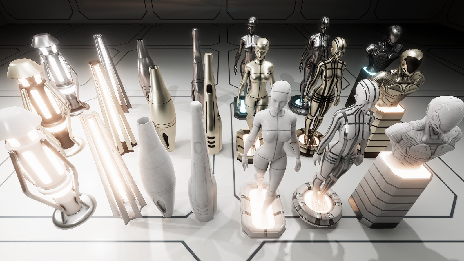 Sci-Fi Furniture and Props Low-poly 3D model_6