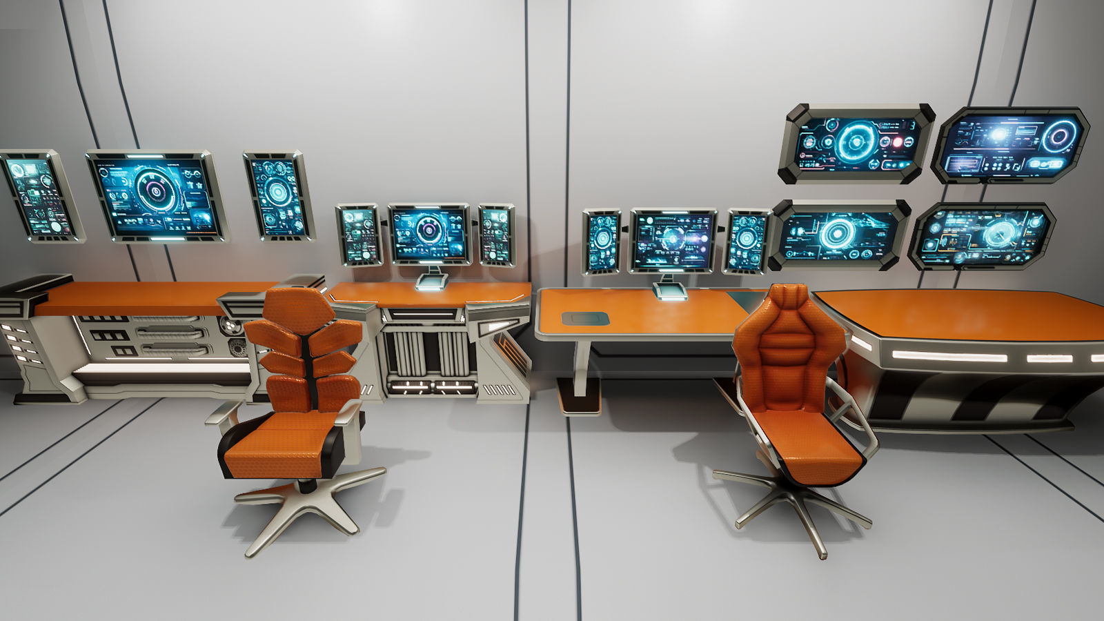 Sci-Fi Furniture and Props Low-poly 3D model_5