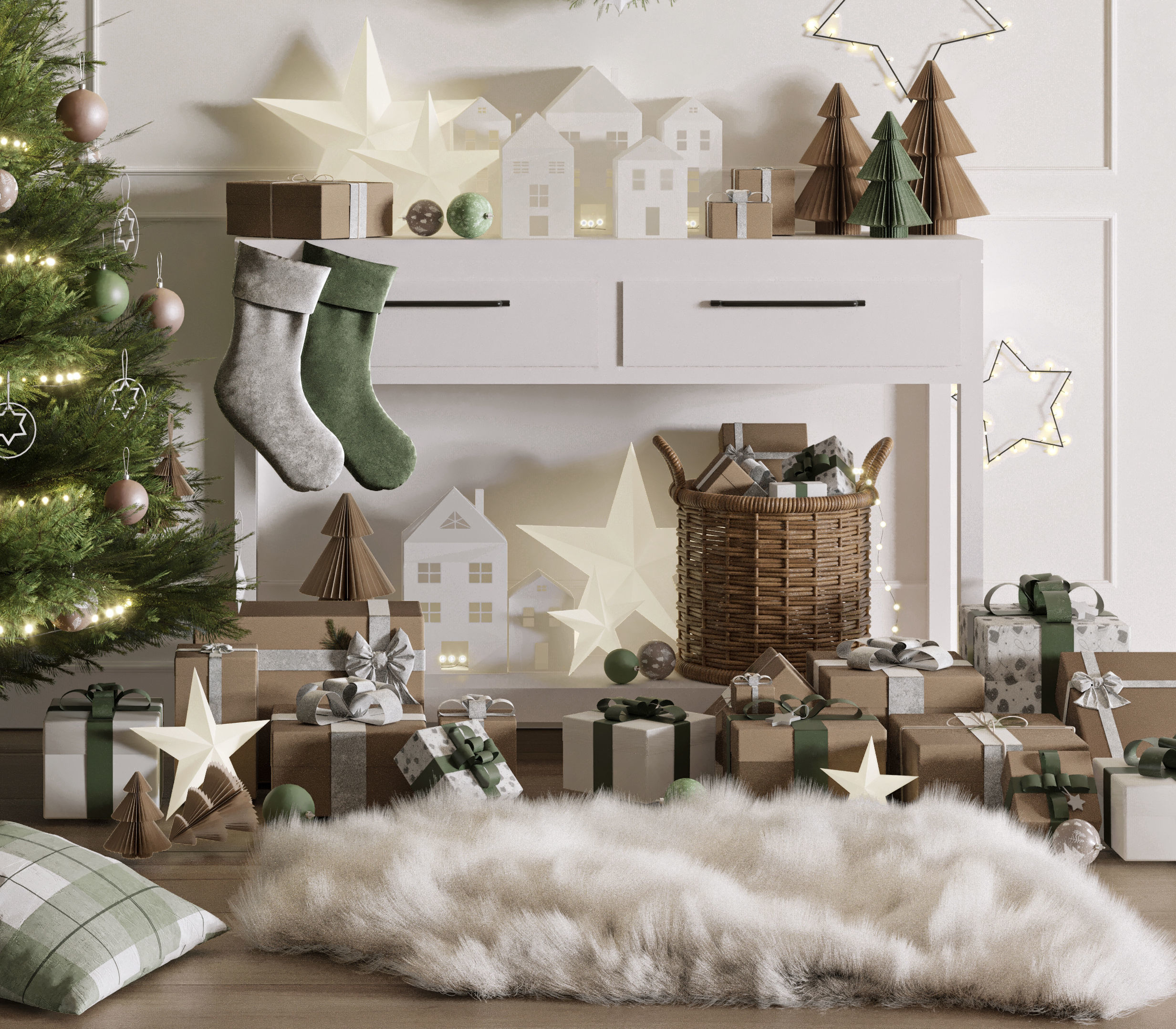 Christmas Decoration Set 01 3D model_8