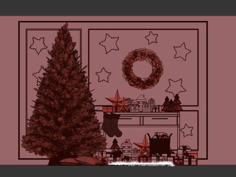 Christmas Decoration Set 01 3D model_24