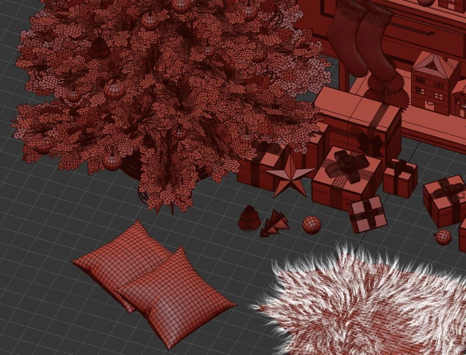 Christmas Decoration Set 01 3D model_26