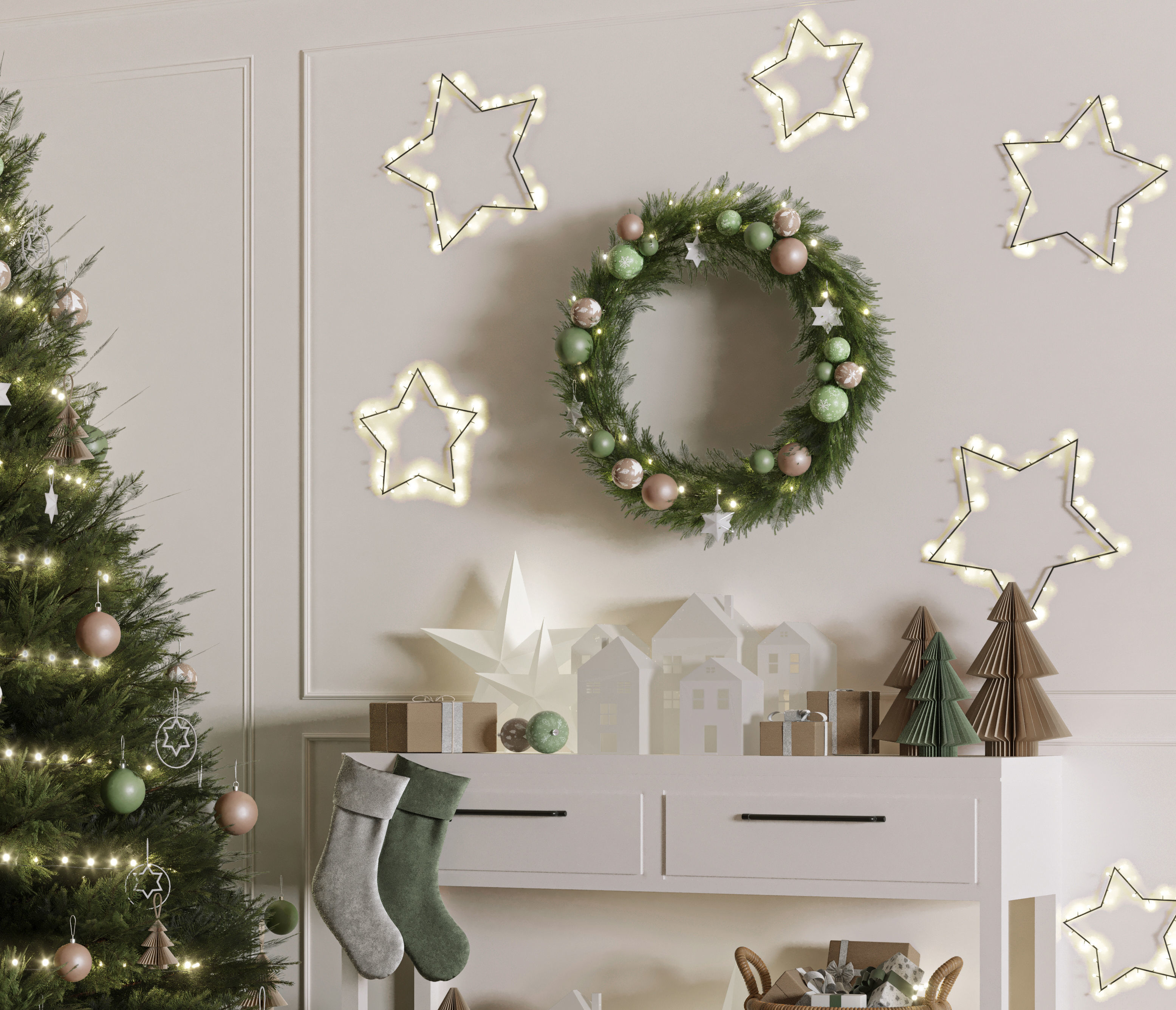 Christmas Decoration Set 01 3D model_9