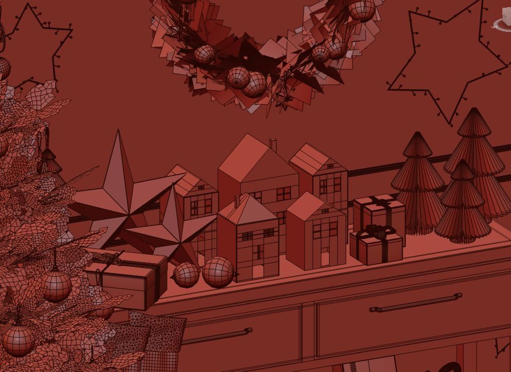 Christmas Decoration Set 01 3D model_22