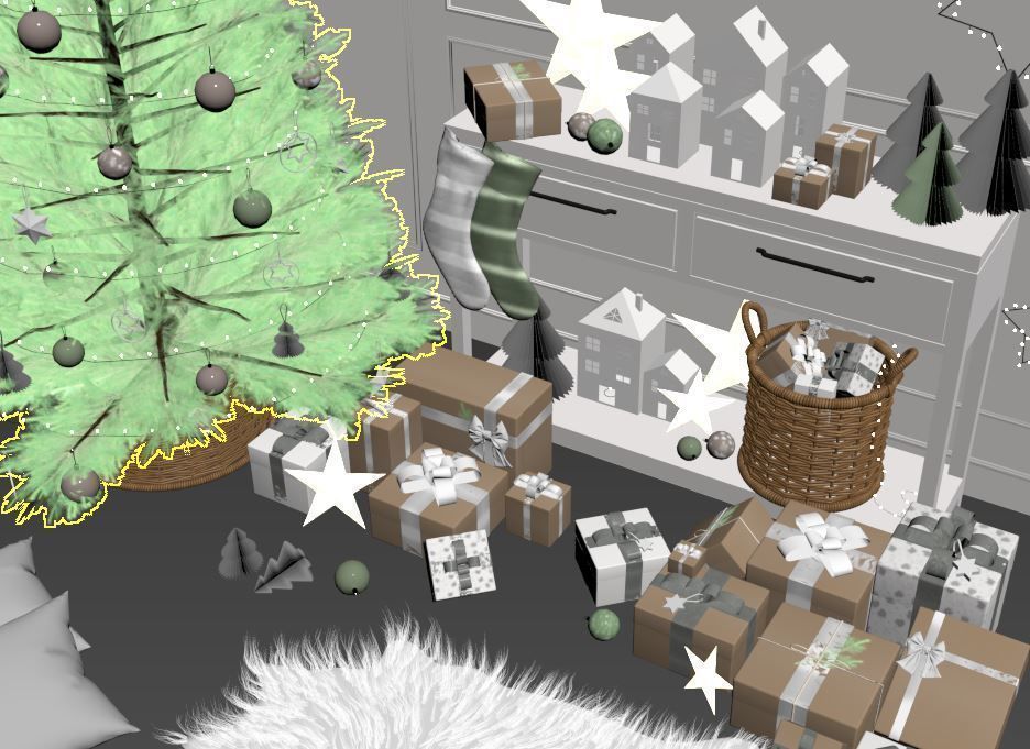 Christmas Decoration Set 01 3D model_14