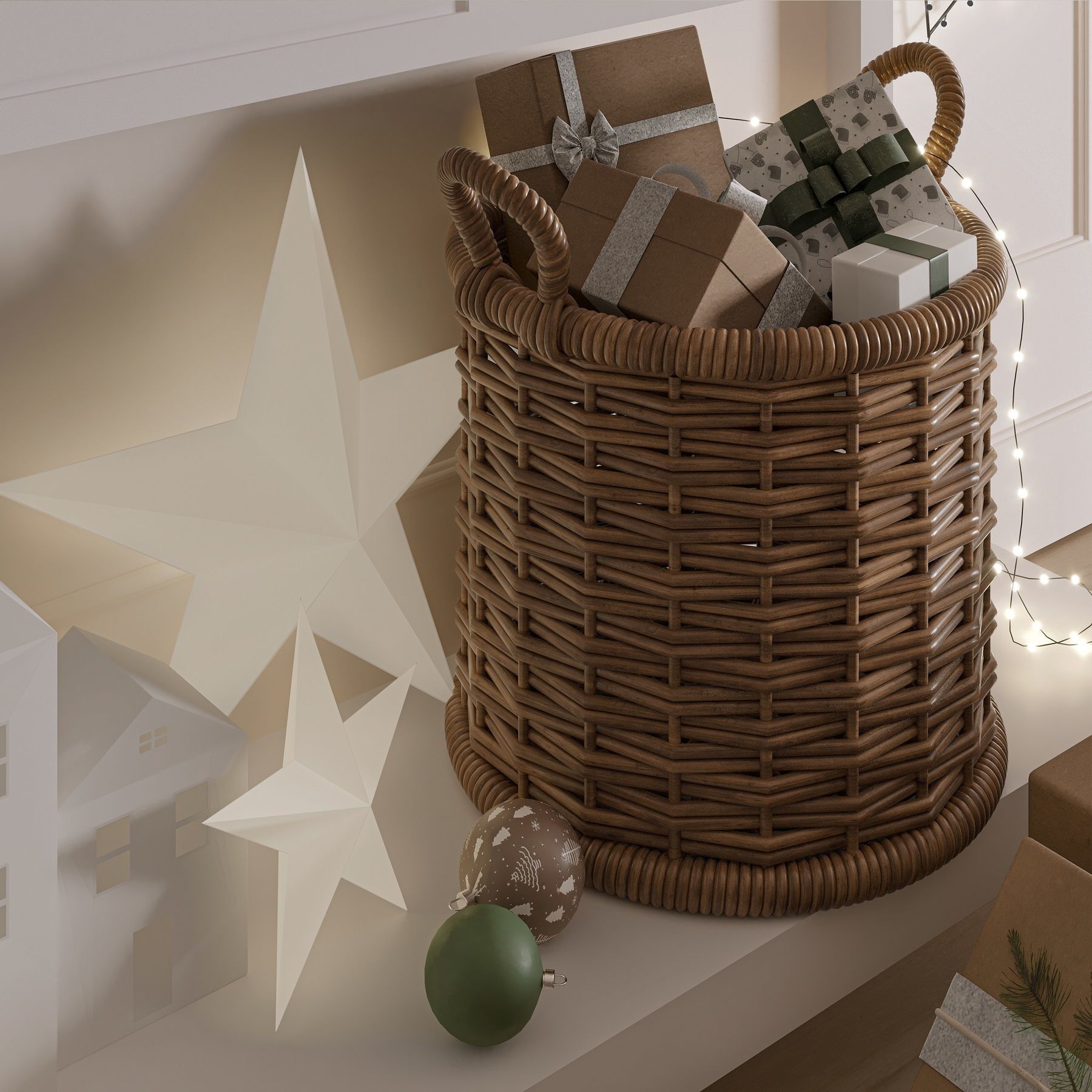 Christmas Decoration Set 01 3D model_4