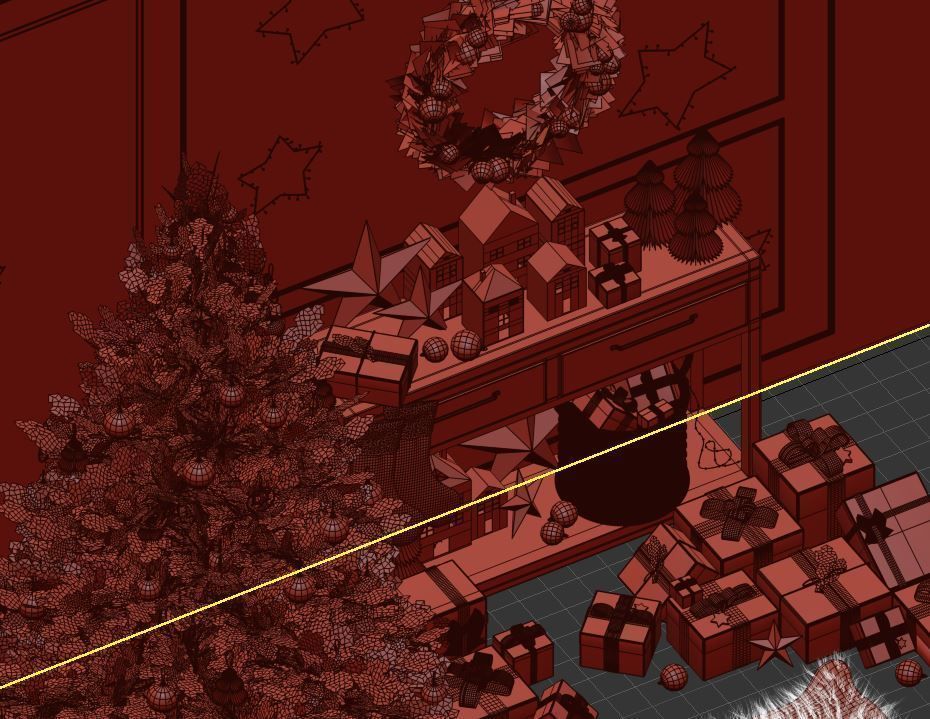 Christmas Decoration Set 01 3D model_23