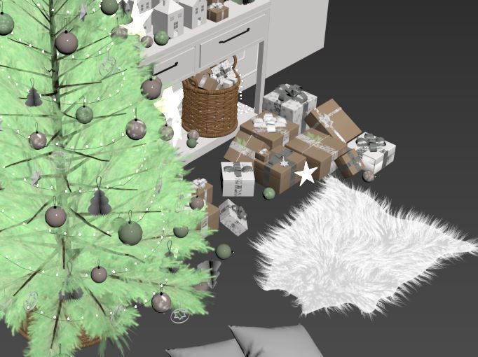 Christmas Decoration Set 01 3D model_12