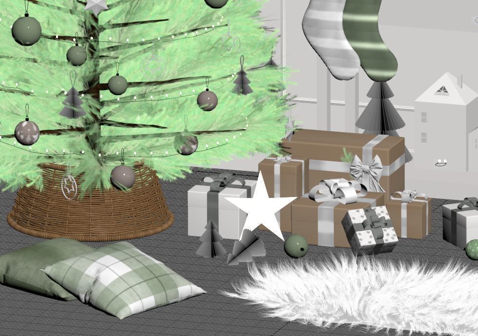 Christmas Decoration Set 01 3D model_18