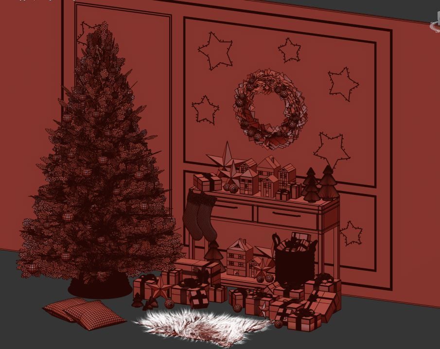 Christmas Decoration Set 01 3D model_25